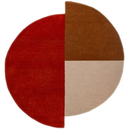Moderne vloerkleden - Flair Rugs vloerkleed Mia Segment Roest - Vloerkledenloods