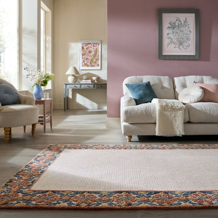 Moderne vloerkleden - Flair Rugs vloerkleed Myla Floral Frame Rood - Vloerkledenloods