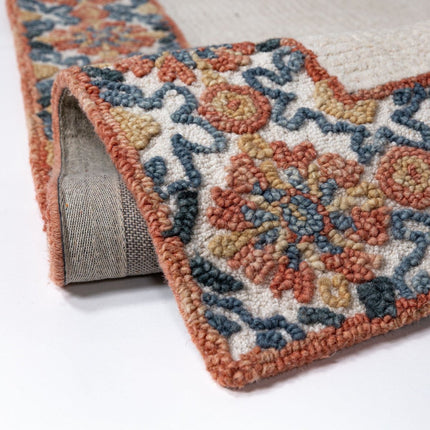 Moderne vloerkleden - Flair Rugs vloerkleed Myla Floral Frame Rood - Vloerkledenloods