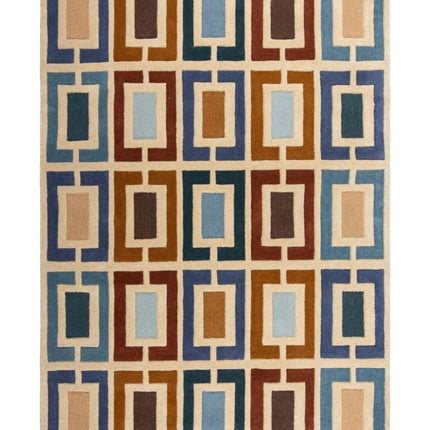 Moderne vloerkleden - Flair Rugs vloerkleed Retro Blocks Blauw Multi - Vloerkledenloods