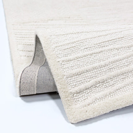 Moderne vloerkleden - Flair Rugs vloerkleed Sculptured Blocks Wit - Vloerkledenloods