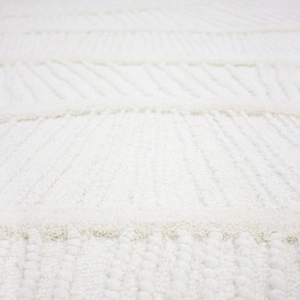 Moderne vloerkleden - Flair Rugs vloerkleed Sculptured Wave Wit - Vloerkledenloods