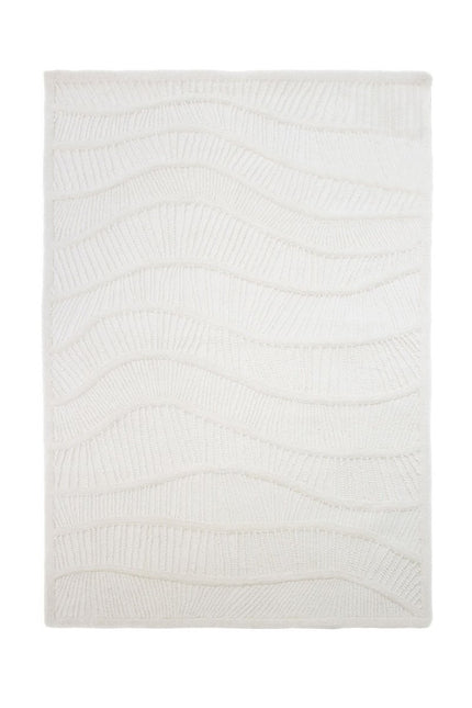 Moderne vloerkleden - Flair Rugs vloerkleed Sculptured Wave Wit - Vloerkledenloods