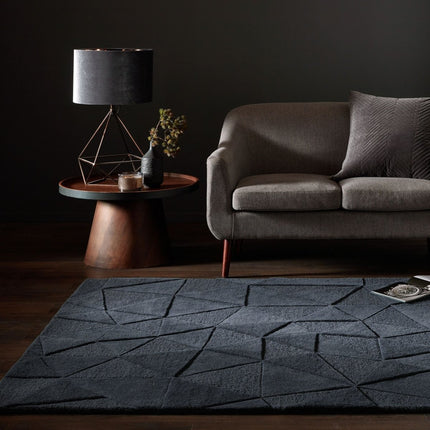 Moderne vloerkleden - Flair Rugs vloerkleed Shard Houtskool - Vloerkledenloods