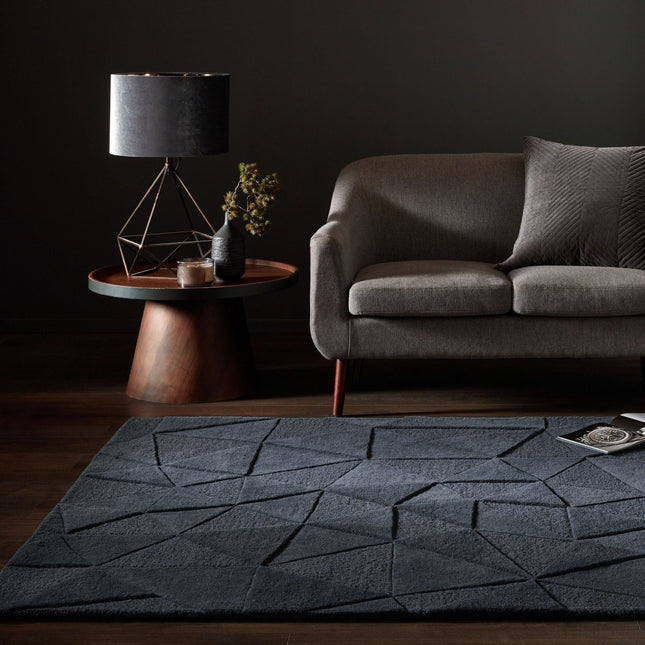 Moderne vloerkleden - Flair Rugs vloerkleed Shard Houtskool - Vloerkledenloods