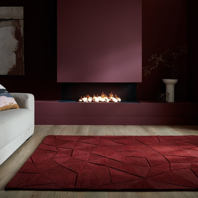 Moderne vloerkleden - Flair Rugs vloerkleed Shard Rood - Vloerkledenloods