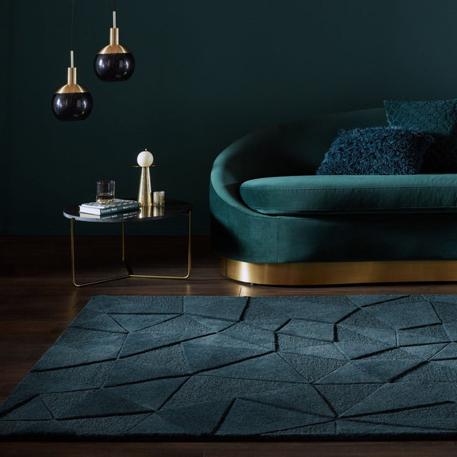 Moderne vloerkleden - Flair Rugs vloerkleed Shard Teal - Vloerkledenloods