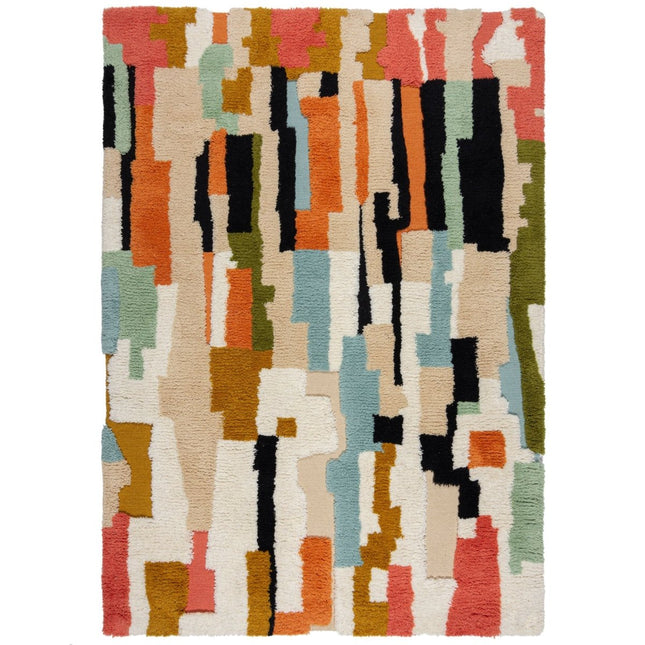 Moderne vloerkleden - Flair Rugs vloerkleed Zagora Geo Shaggy Multi - Vloerkledenloods