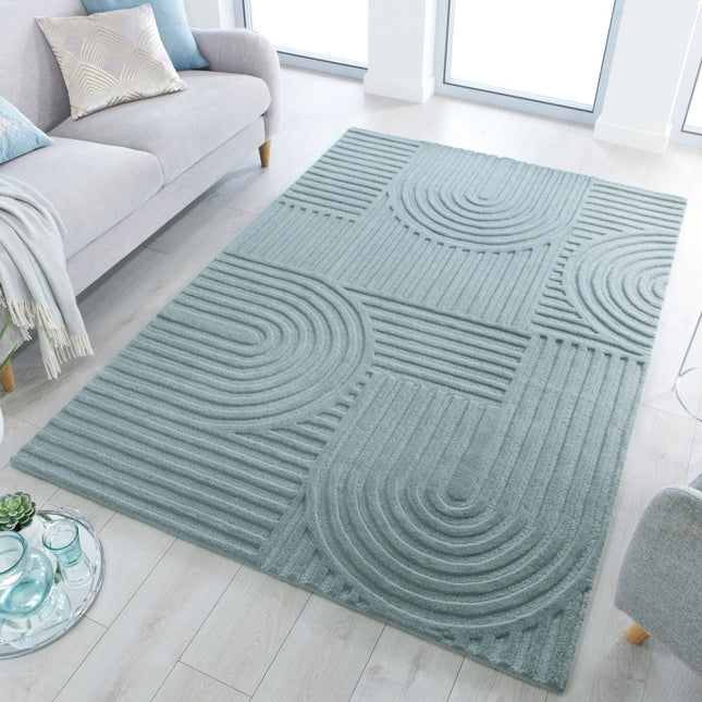 Moderne vloerkleden - Flair Rugs vloerkleed Zen Garden Duck Egg - Vloerkledenloods