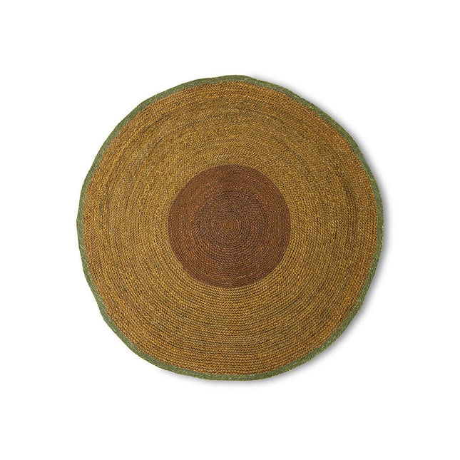 Moderne vloerkleden - HKliving rond zeegras vloerkleed 120cm - Vloerkledenloods