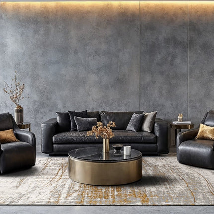 Moderne vloerkleden - In - en outdoor vloerkleed Griff Columbus Gold 8419 - Louis de Poortere - Vloerkledenloods