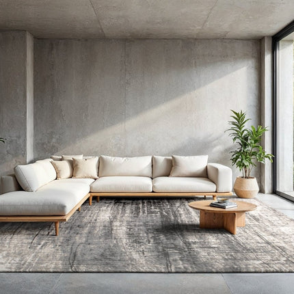 Moderne vloerkleden - In - en outdoor vloerkleed Griff Jersey Stone 8420 - Louis de Poortere - Vloerkledenloods