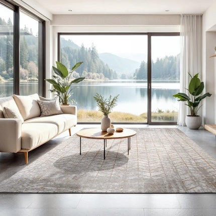 Moderne vloerkleden - In - en outdoor vloerkleed Jacob's Ladder Central Yellow 8928 - Louis de Poortere - Vloerkledenloods