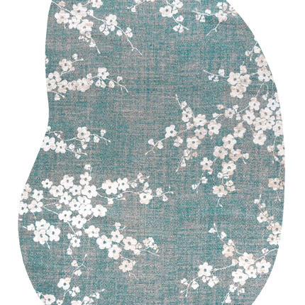 Moderne vloerkleden - Organisch vloerkleed Sakura Lake Blue 9850 - Louis De Poortere - Vloerkledenloods
