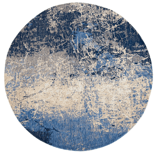 Moderne vloerkleden - Rond in - en outdoor vloerkleed Cracks Abyss Blue 8629 - Louis de Poortere - Vloerkledenloods