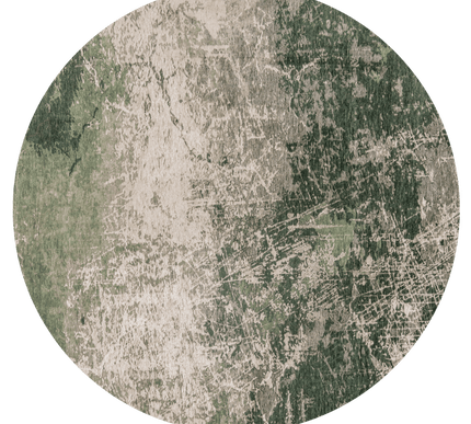 Moderne vloerkleden - Rond in - en outdoor vloerkleed Cracks Dark Pine 8723 - Louis de Poortere - Vloerkledenloods