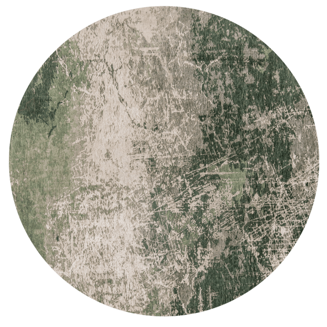 Moderne vloerkleden - Rond in - en outdoor vloerkleed Cracks Dark Pine 8723 - Louis de Poortere - Vloerkledenloods