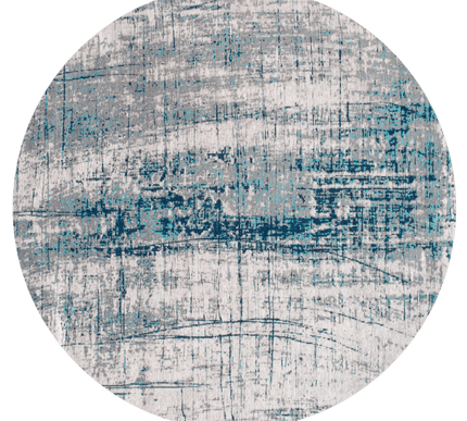 Moderne vloerkleden - Rond in - en outdoor vloerkleed Griff Bronx Azurit 8421 - Louis de Poortere - Vloerkledenloods
