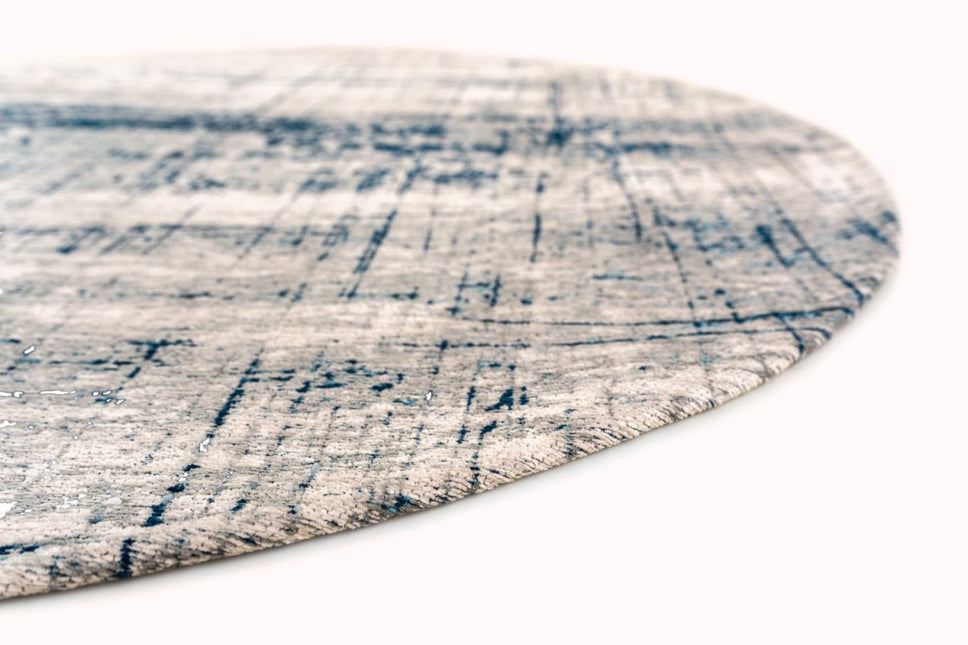 Moderne vloerkleden - Rond in - en outdoor vloerkleed Griff Bronx Azurit 8421 - Louis de Poortere - Vloerkledenloods