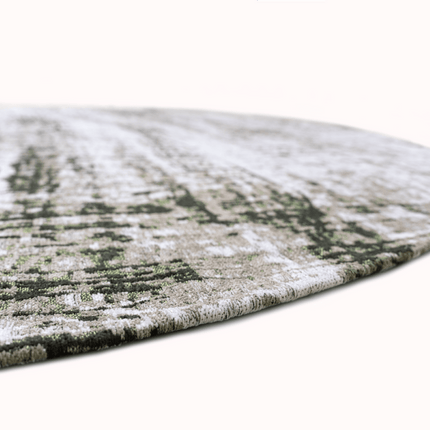 Moderne vloerkleden - Rond in - en outdoor vloerkleed Griff Central Green 9797 - Louis de Poortere - Vloerkledenloods