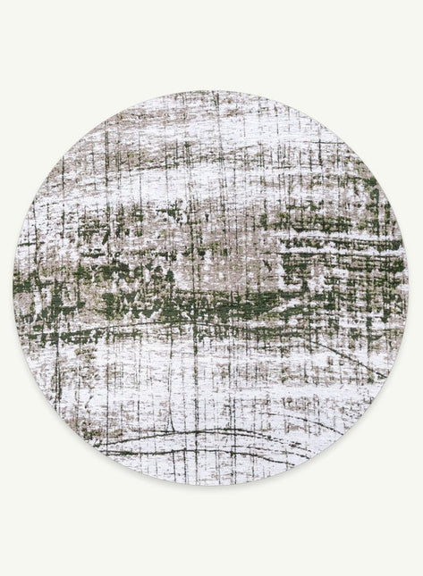 Moderne vloerkleden - Rond in - en outdoor vloerkleed Griff Central Green 9797 - Louis de Poortere - Vloerkledenloods
