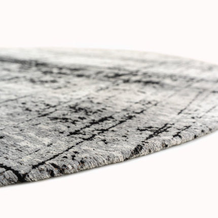 Moderne vloerkleden - Rond in - en outdoor vloerkleed Griff Metro Black en White 8926 - Louis de Poortere - Vloerkledenloods