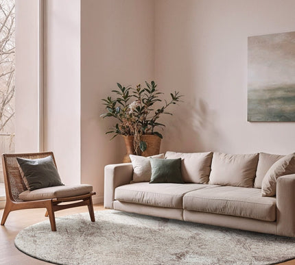 Moderne vloerkleden - Rond in - en outdoor vloerkleed Sol Albatre 9735 - Louis de Poortere - Vloerkledenloods