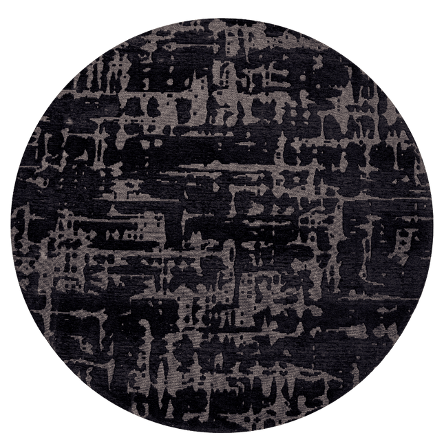 Moderne vloerkleden - Rond vloerkleed Baobab Black Water 9200 - Louis De Poortere - Vloerkledenloods