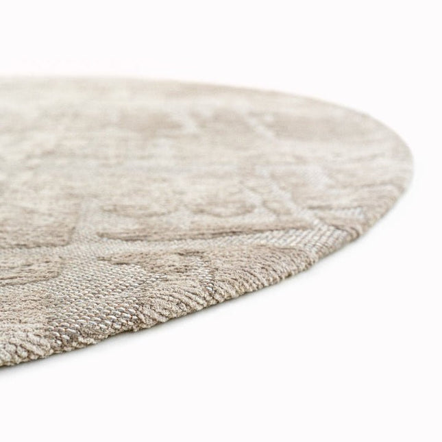Moderne vloerkleden - Rond vloerkleed Baobab Dry Beige 9197 - Louis De Poortere - Vloerkledenloods
