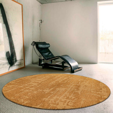 Moderne vloerkleden - Rond vloerkleed Baobab Madagascar Gold 9201 - Louis De Poortere - Vloerkledenloods