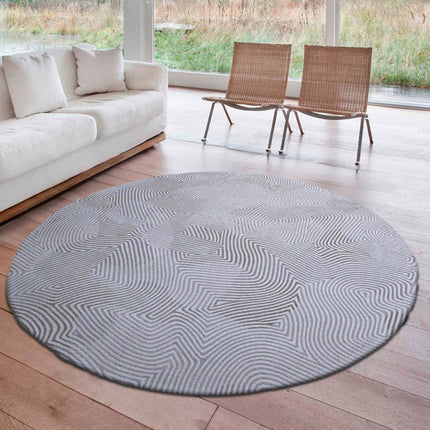 Moderne vloerkleden - Rond vloerkleed Coral Oyster White 9228 - Louis De Poortere - Vloerkledenloods