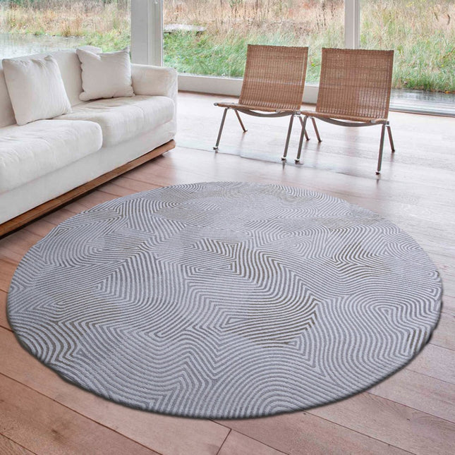 Moderne vloerkleden - Rond vloerkleed Coral Oyster White 9228 - Louis De Poortere - Vloerkledenloods