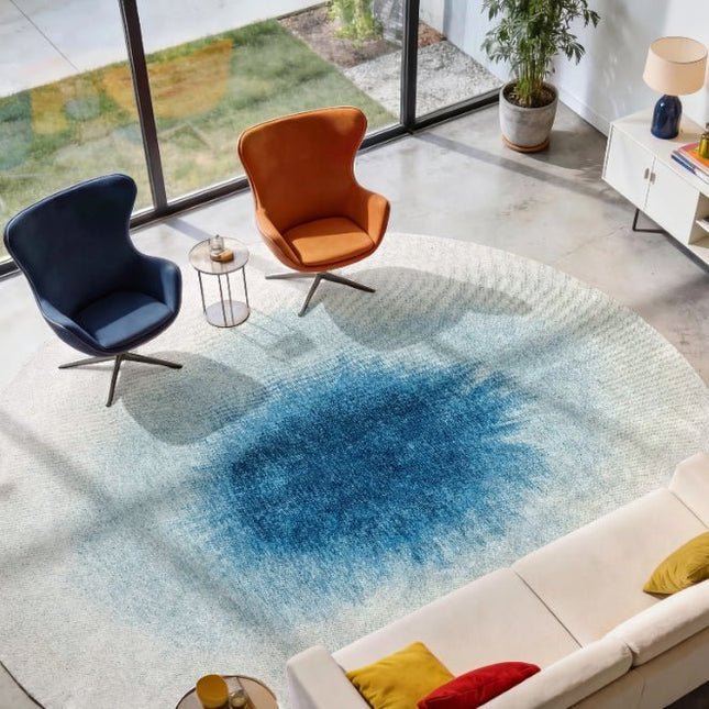 Moderne vloerkleden - Rond vloerkleed Drop Dream In Blue 2102 - Louis De Poortere - Vloerkledenloods