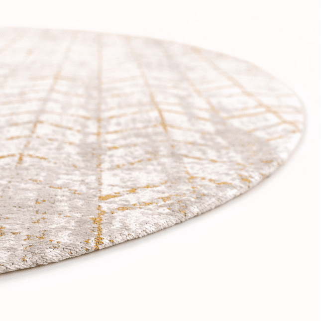 Moderne vloerkleden - Rond vloerkleed Jacob's Ladder Central Yellow 8928 - Louis De Poortere - Vloerkledenloods