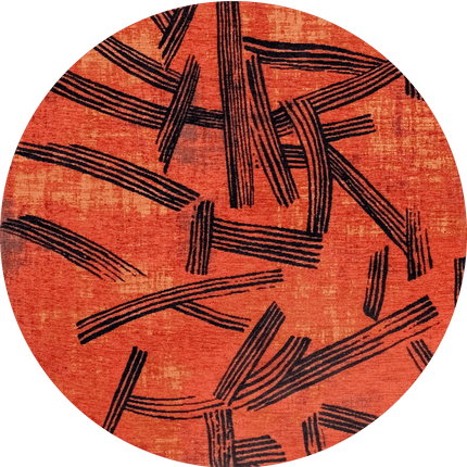 Moderne vloerkleden - Rond vloerkleed Kanji Ginger Chocolate 2069 - Louis De Poortere - Vloerkledenloods