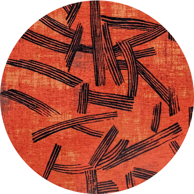 Moderne vloerkleden - Rond vloerkleed Kanji Ginger Chocolate 2069 - Louis De Poortere - Vloerkledenloods