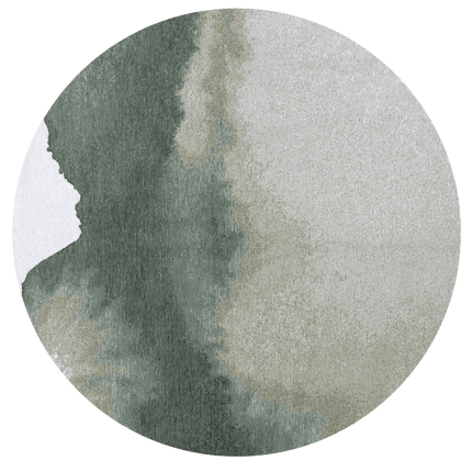 Moderne vloerkleden - Rond vloerkleed Lagoon Palm Green 9331 - Louis De Poortere - Vloerkledenloods
