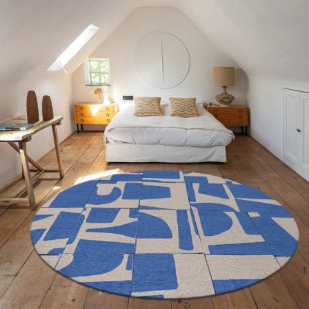 Moderne vloerkleden - Rond vloerkleed Papercut Campanula 9358 - Louis De Poortere - Vloerkledenloods