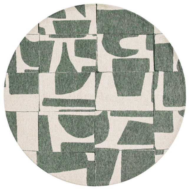 Moderne vloerkleden - Rond vloerkleed Papercut Sea Spray 9361 - Louis De Poortere - Vloerkledenloods