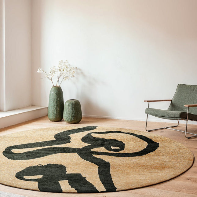 Moderne vloerkleden - Rond vloerkleed Ribbon Garden Spirit 9848 - Louis De Poortere - Vloerkledenloods