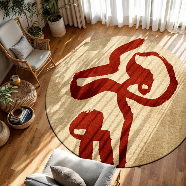 Moderne vloerkleden - Rond vloerkleed Ribbon Imperial Red 9847 - Louis De Poortere - Vloerkledenloods