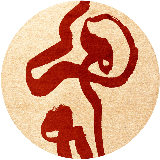 Moderne vloerkleden - Rond vloerkleed Ribbon Imperial Red 9847 - Louis De Poortere - Vloerkledenloods