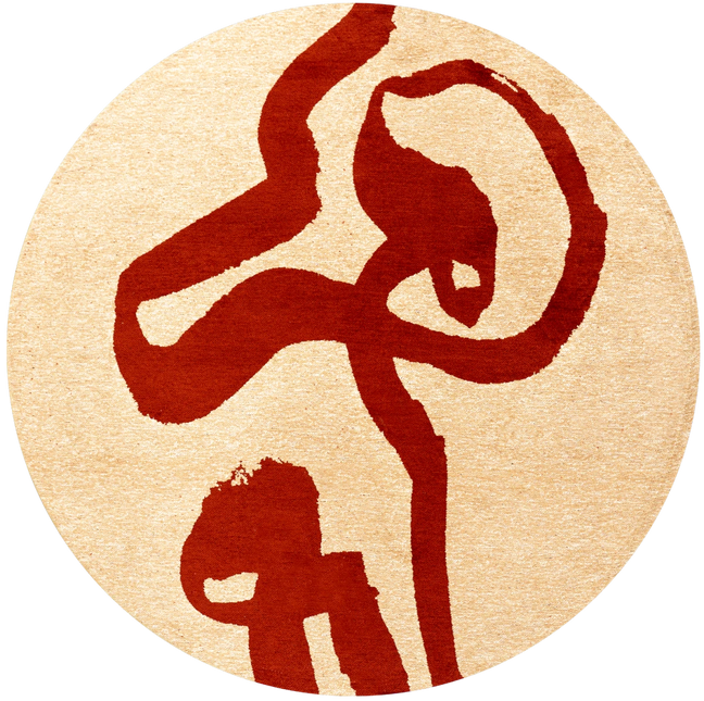 Moderne vloerkleden - Rond vloerkleed Ribbon Imperial Red 9847 - Louis De Poortere - Vloerkledenloods