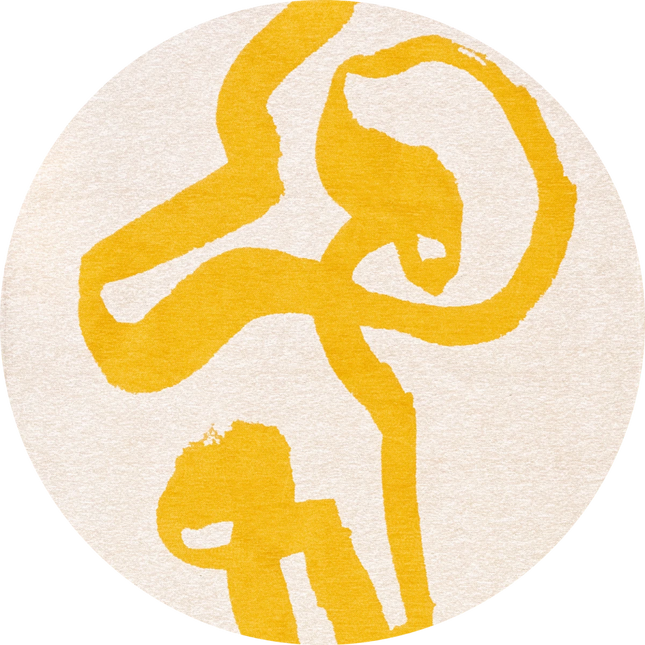 Moderne vloerkleden - Rond vloerkleed Ribbon Pure Yellow 2084 - Louis De Poortere - Vloerkledenloods