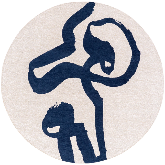 Moderne vloerkleden - Rond vloerkleed Ribbon Sea Ink 9849 - Louis De Poortere - Vloerkledenloods