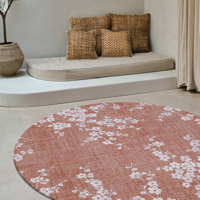 Moderne vloerkleden - Rond vloerkleed Sakura Copper Pink 9371 - Louis De Poortere - Vloerkledenloods