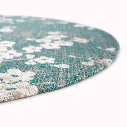 Moderne vloerkleden - Rond vloerkleed Sakura Lake Blue 9850 - Louis De Poortere - Vloerkledenloods