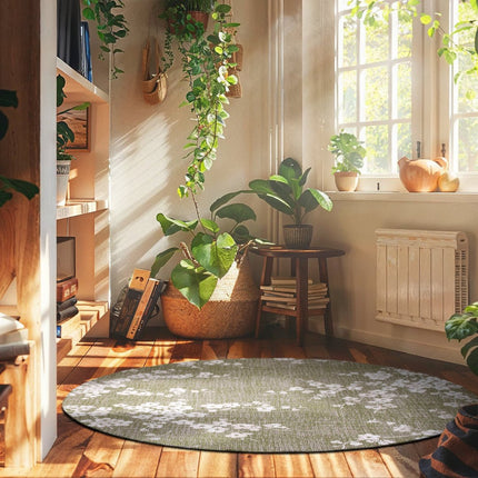 Moderne vloerkleden - Rond vloerkleed Sakura Wet Garden 9372 - Louis De Poortere - Vloerkledenloods