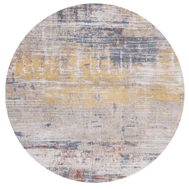 Moderne vloerkleden - Rond vloerkleed Streaks Long Island Blue 8718 - Louis De Poortere - Vloerkledenloods