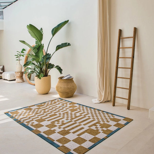 Moderne vloerkleden - Vloerkleed Chess Honey 9338 - Louis De Poortere - Vloerkledenloods